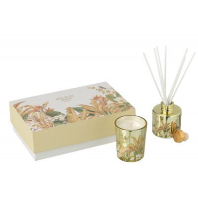 COFFRET BOUGIE ET DIFFUSEUR JAUNE
