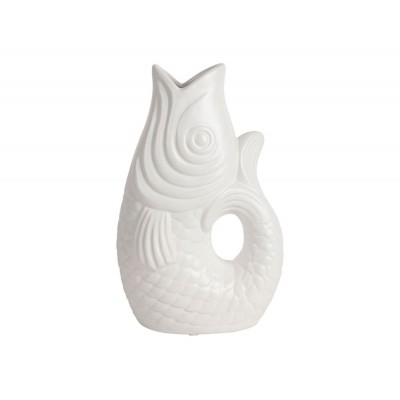 VASE POISSON MER BLANC