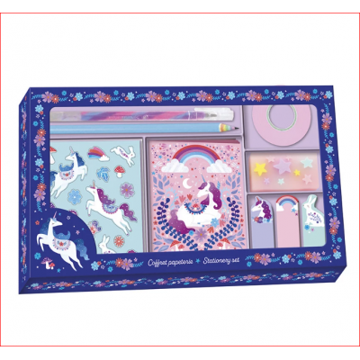 COFFRET PAPETERIE LICORNE