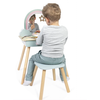 Coiffeuse en bois et accessoires Licorne