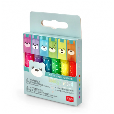 Set de 6 Mini Surligneurs - Teddy’s Mood