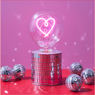 LAMPE AMPOULE DISCO COEUR