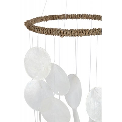 Carillon Ecailles Rond Coquillage Blanc
