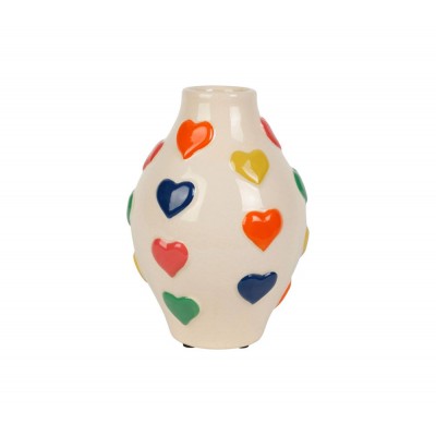 VASE COEUR VISAGE ARTY MULTICOLORE