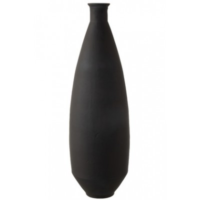 VASE OVALE VERRE NOIR
